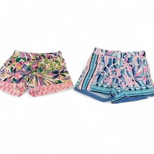 Bundle of 2 pairs of Lilly Pulitzer shorts, size XXS. Rayon, Pull-on.
